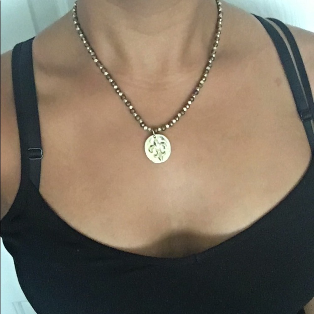 Cookie Lee brown and gold necklace